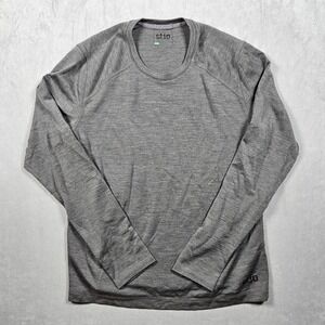 Stio Shirt Mens Large Gray Wool Blend Baselayer Pullover Crew Neck Outdoor